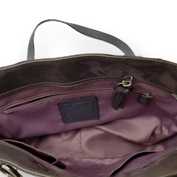 Coach Dark gray Gallery Embossed Patent Leather Tote - Picture 5 of 9